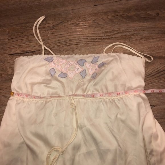 2/$30 Linda Lingeria Long Night Gown w Pink & Purple Flowers Spaghetti Strap S - Picture 5 of 7